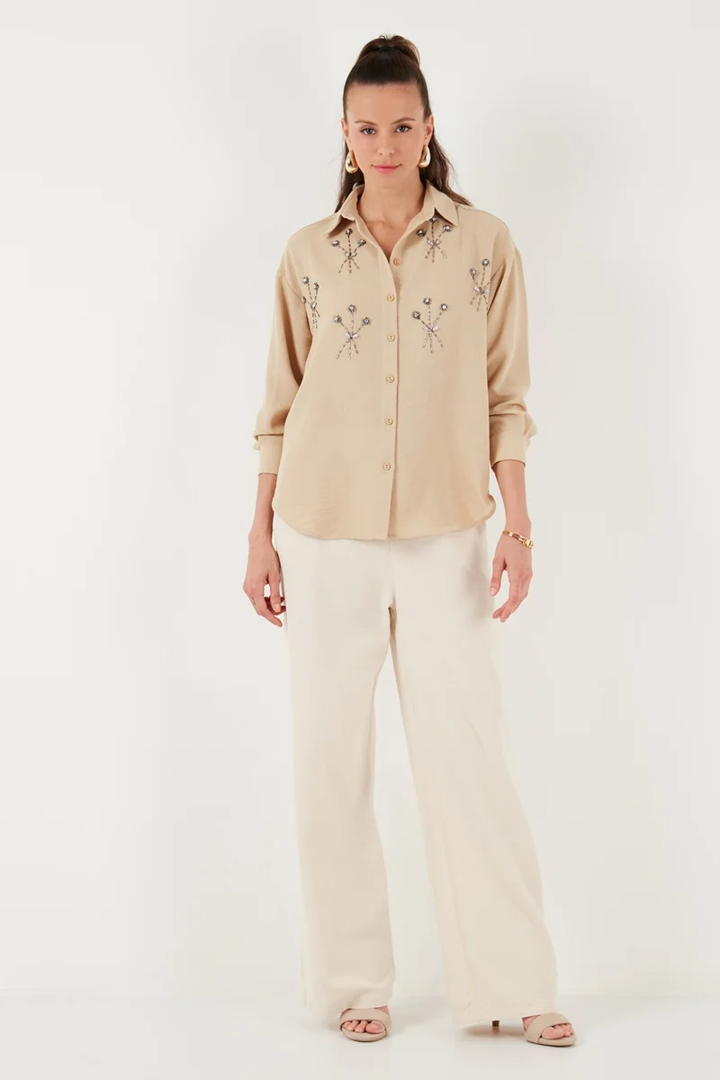 ليلا Shiny Stone Regular Fit Summer Shirt Women's Shirt 6113615