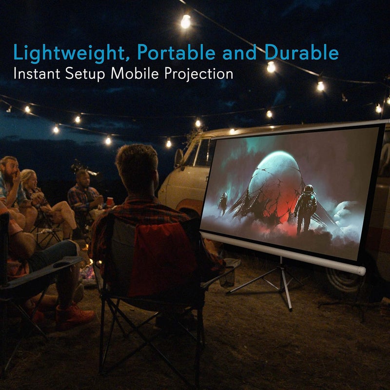 Pyle 50 Inch Portable Projector Screen with Tripod Stand – Lightweight, Durable, Easy Pull Setup Mobile Projection Screen with 4:3 Aspect Ratio, White Matte Fabric for Indoor/Outdoor Use - Image 5