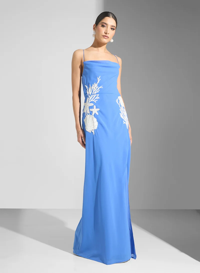 Hope & Ivy Embroidered Chiffon Dress
