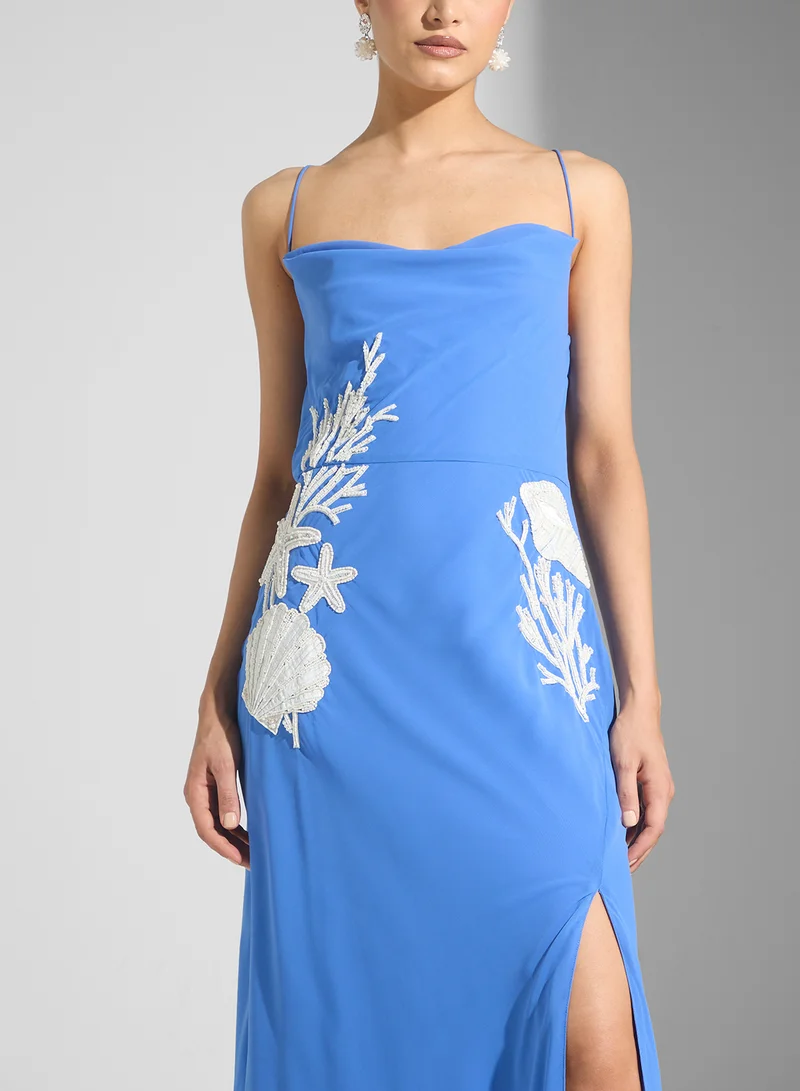 Hope & Ivy Embroidered Chiffon Dress