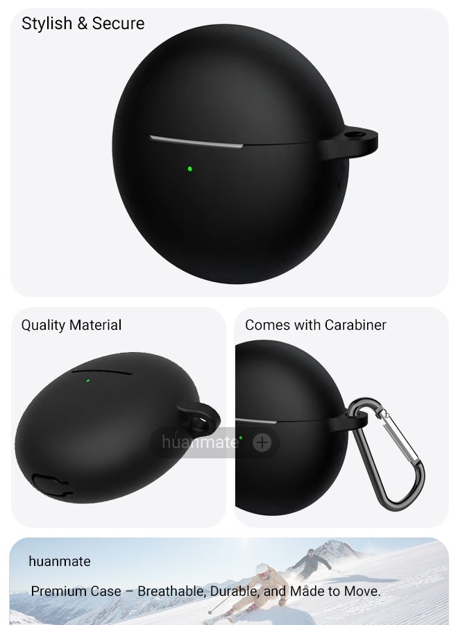 Huawei FreeBuds 7i Silicone Case Cover - Black - Made with Soft Silicone, Lightweight & Durable - Stylish Design, Accurate Cut-outs, Easy Installation & Removal - view 5