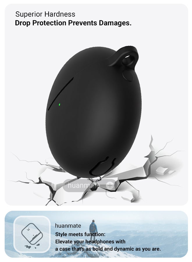 Huawei FreeBuds 7i Silicone Case Cover - Black - Made with Soft Silicone, Lightweight & Durable - Stylish Design, Accurate Cut-outs, Easy Installation & Removal - view 4