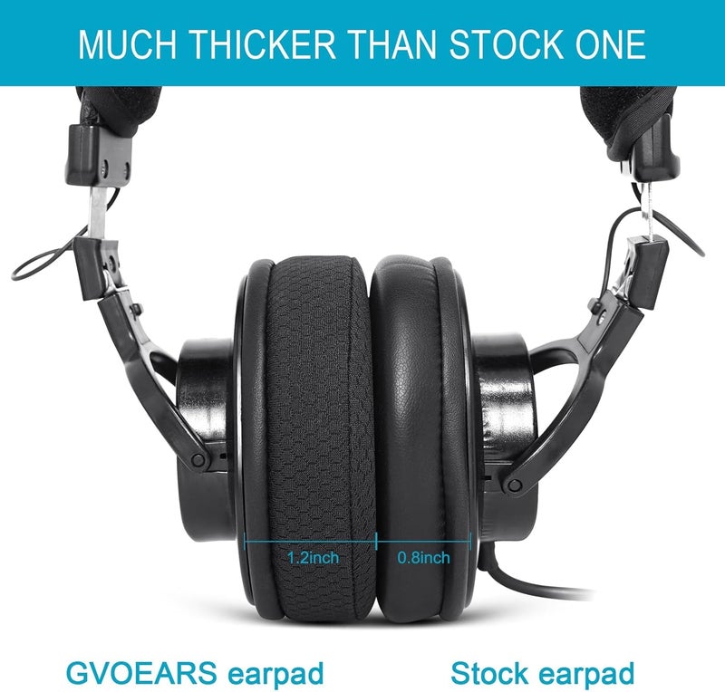 G GVOEARS Replacement Ear Pads for Sony MDR 7506 - GVOEARS Earpad Mesh Fabric Cushions for MDR V6 V7 MDR-CD900ST Headphones with Memory Foam (Black) - Image 4