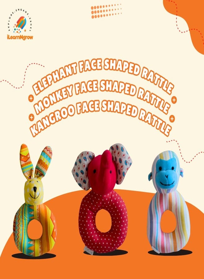 ILEARNNGROW Baby Rattles Set of 3 | Soft & Safe Infant Rattle Toys for Newborns | Colorful Hand Grip Teether Rattles for Sensory Development | Toys for Babies 0-2 Years - Image 5