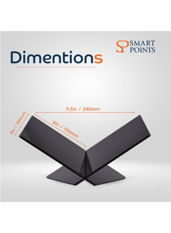 "سمارت بوينتس  " ستاند كتب أكريليك بشكل حرف X | حامل عصري لكتب الطبخ والمجلات والألبومات – لون أسود فاخر – ‎24 × 20 × 15 سم‎ - Image 5