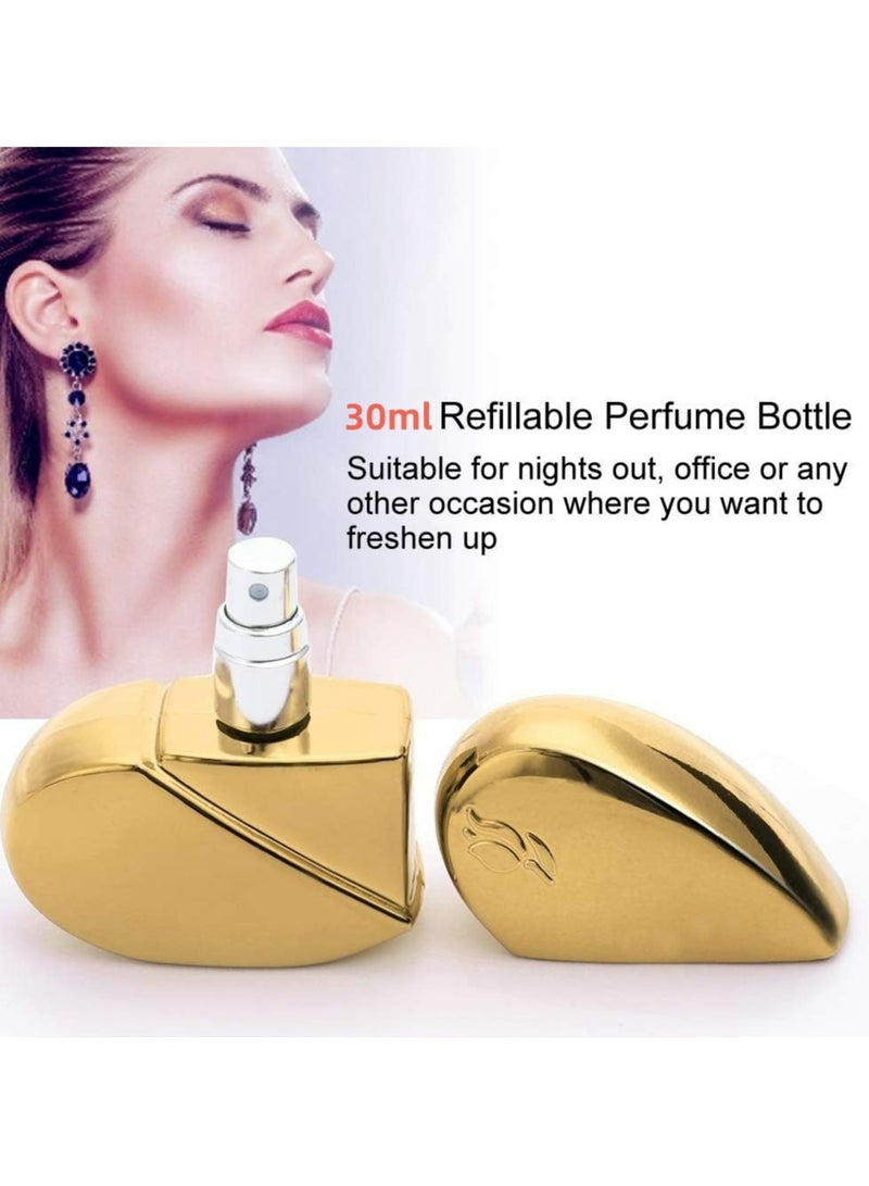 Generic Heart Shaped Perfume Bottles with Spray Refillable Empty Perfume Atomizer for Women, 30ml(Gold) - Image 3