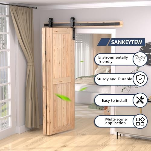 SANKEYTEW 36" Bifold Barn Door Hardware Kit - Fit for 2 Bifold Doors, Black Plastic Spraying, Folding Push-Pull, Thickened Carbon Steel - Sturdy & Durable - Anti-Skipping Design (zdm-36-2) - Image 2