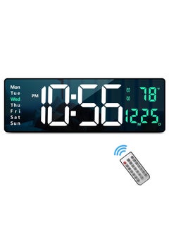 SCIENISH Digital Wall Clock Large Display, 16.2 Inch Large Wall Clocks, Modern LED Digital Clock with Remote Control for Living Room Decor, Automatic Brightness Dimmer Clock with Date Week Temperature  - Image 1