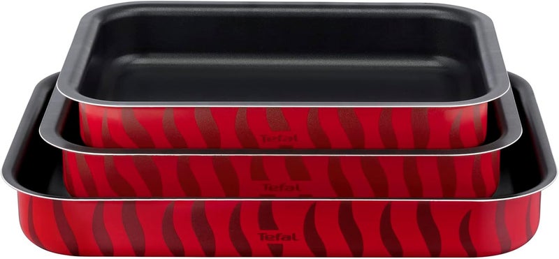 T-fal TEFAL Baking Pans | Les Spécialistes 3-Piece Set | Oven Dishes: 22x29cm 24x31cm 27x37cm |Non-Stick Coating | Aluminum | Heat Diffusion | Easy Cleaning | Made in France | 2 Years Warranty | J5715482 - Image 1