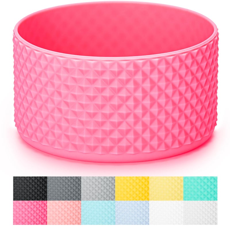 Bluwing Protective Silicone Boot For Stanley Tumbler 20-40Oz  Silicone Sleeve Fits Hydroflask 12-24Oz  Anti-Slip Bottom Protective Cover Sleeve(Rose Pink) - Image 1