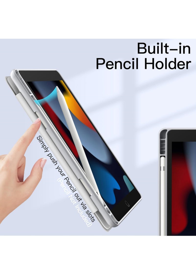 روك بو حافظة لجهاز iPad مقاس 9.7 بوصة (الجيل السادس/الخامس 2018/2017) مع حامل قلم شفاف وغطاء خلفي شفاف وحامل رفيع وغطاء لوحي مقاوم للصدمات مع خاصية الإيقاظ/السكون التلقائي - Image 5