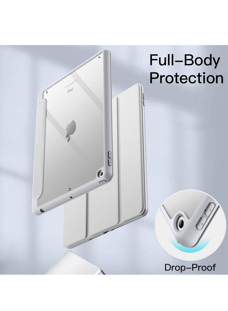 روك بو حافظة لجهاز iPad مقاس 9.7 بوصة (الجيل السادس/الخامس 2018/2017) مع حامل قلم شفاف وغطاء خلفي شفاف وحامل رفيع وغطاء لوحي مقاوم للصدمات مع خاصية الإيقاظ/السكون التلقائي - Image 4