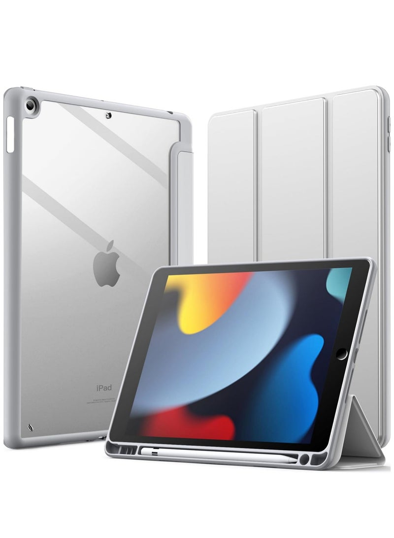 روك بو حافظة لجهاز iPad مقاس 9.7 بوصة (الجيل السادس/الخامس 2018/2017) مع حامل قلم شفاف وغطاء خلفي شفاف وحامل رفيع وغطاء لوحي مقاوم للصدمات مع خاصية الإيقاظ/السكون التلقائي - Image 1