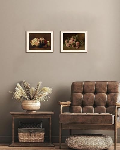 KISSFOX Framed Wall Art Vintage Wall Decor Rose Canvas Art Flowers Pictures Dark Paintings Moody Artwork Antique Prints For Living Room Bedroom - Image 4