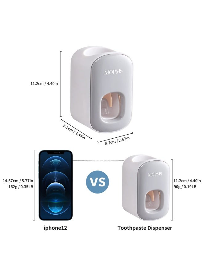 MOPMS Toothpaste Dispenser Wall Mounted for Bathroom Automatic Toothpaste Squeezer for Kids and Adult Grey1Pcs - Image 5