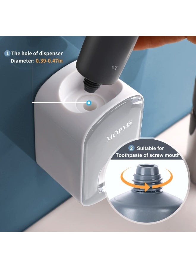 MOPMS Toothpaste Dispenser Wall Mounted for Bathroom Automatic Toothpaste Squeezer for Kids and Adult Grey1Pcs - Image 2