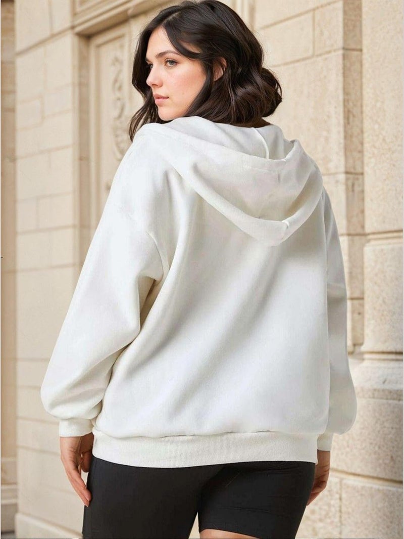 KOTTY Women's Plus Size Casual Hoodie Sweatshirt(White,4XL) - Image 3