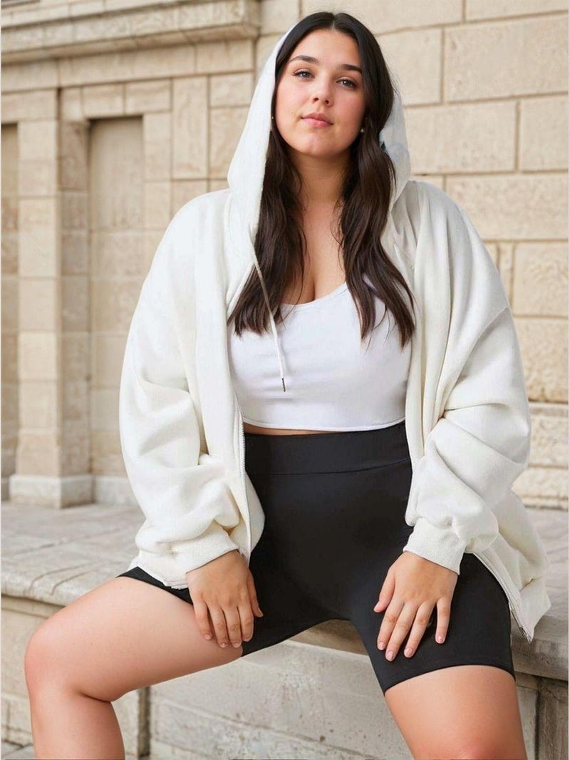 KOTTY Women's Plus Size Casual Hoodie Sweatshirt(White,4XL) - Image 4