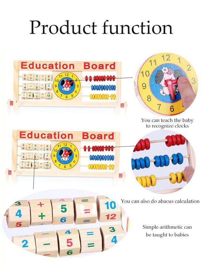 Multi-Purpose Magnetic Education Board,Multipurpose Double-Sided Magnetic Wooden Writing Board Mathematical Calculations & English Alphabets Children Board - Image 3