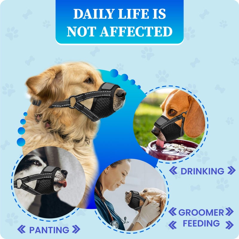 Evollax Dog Muzzle for Small Dogs - Soft Nylon Breathable Muzzle for Small Dog with Air Mesh | Adjustable Dogs Muzzles to Prevent Biting | Puppy Mussels for Grooming Barking Chewing Allows Panting Drinking - Image 2