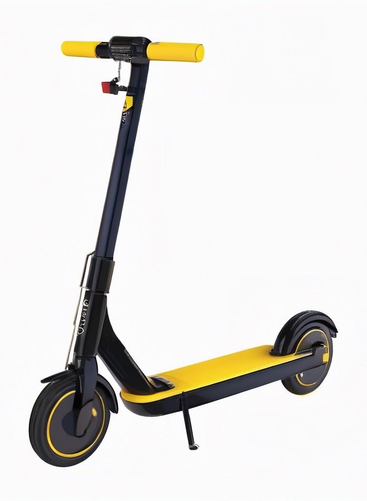 Generic Basic Electric Scooter – 250W Motor, Foldable, No Suspension, Solid Tires, Black & Yellow  - Image 2