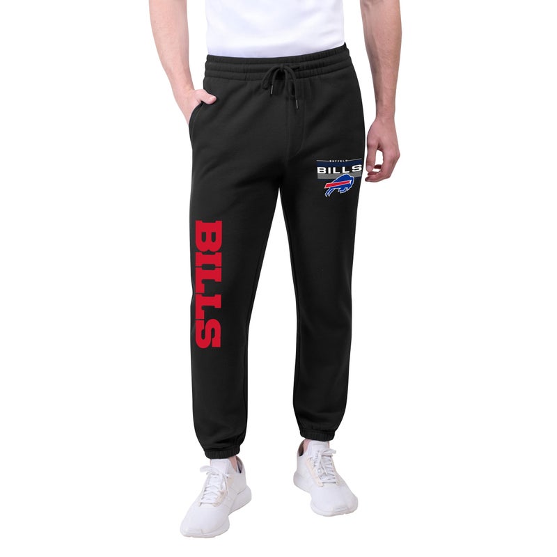 Ultra Game NFL Mens Active Super Soft Fleece Game Day Jogger Sweatpants Buffalo Bills Black Small