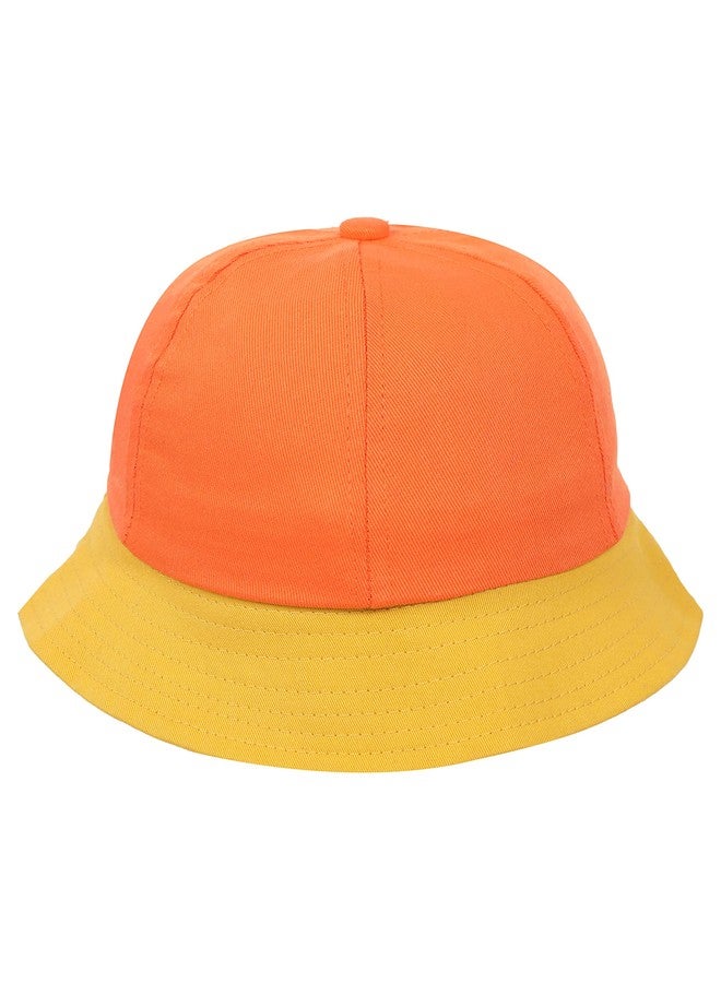 FabSeasons Cotton Bucket Hat/Cap for Boys & Girls, Fits for 3-8 Years Kids, (54 cm), Travel Essential Orange - Image 2