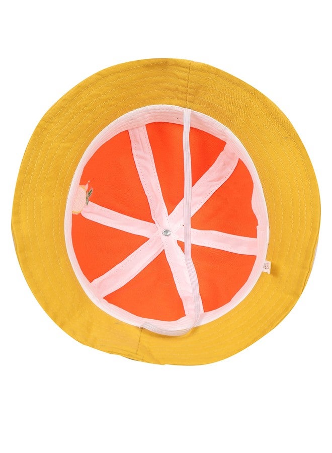 FabSeasons Cotton Bucket Hat/Cap for Boys & Girls, Fits for 3-8 Years Kids, (54 cm), Travel Essential Orange - Image 3