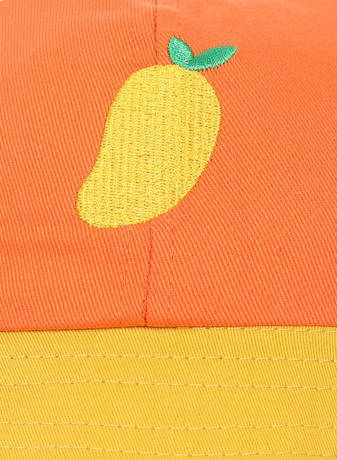 FabSeasons Cotton Bucket Hat/Cap for Boys & Girls, Fits for 3-8 Years Kids, (54 cm), Travel Essential Orange - Image 4