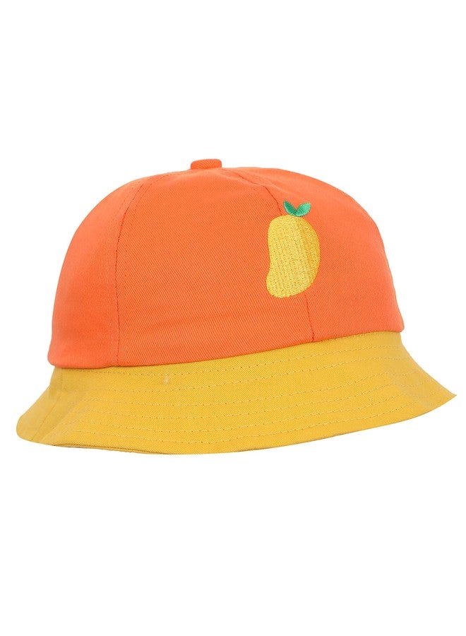 FabSeasons Cotton Bucket Hat/Cap for Boys & Girls, Fits for 3-8 Years Kids, (54 cm), Travel Essential Orange - Image 5