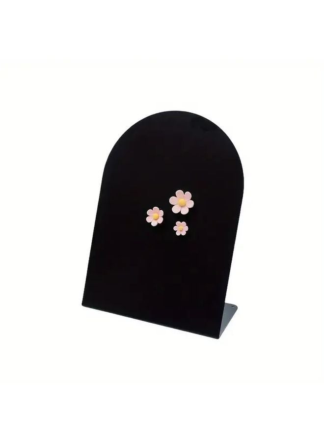 Black Magnetic Memo Board Set 4 Pieces Double Sided Whiteboard With Flower Magnets - Image 1