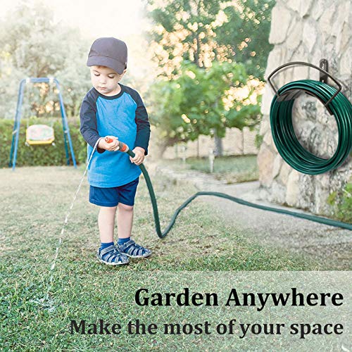 Eastrans Wall Mounted Garden Hose Holder Hold 125ft 3/4" Hose, Durable and Heavy Duty Rust-Free Hose Hanger for Water Hose, Keep Your Backyard Neat and Clean,Brown - Image 5