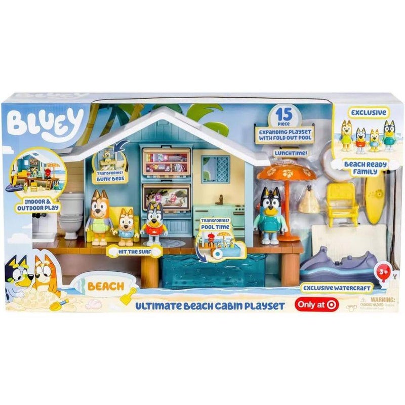 Bluey Series 9 Ultimate Beach Cabin Playset (15 Pieces) - Image 1