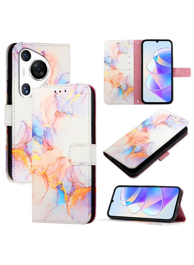 Zaboon Case For Huawei Pura 70 Pro / 70 Pro+ PT003 Marble Pattern Flip Leather Phone Case - Image 1