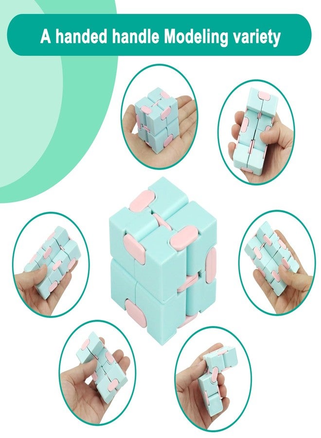 WUQID Infinitycube Fidget Toy Stress Relieving Fidgeting Game for Kids and Adults,Cute Pocket-Sized Unique Gadget for Anxiety Relief and Kill Time (4 Pack Macarons) - Image 2