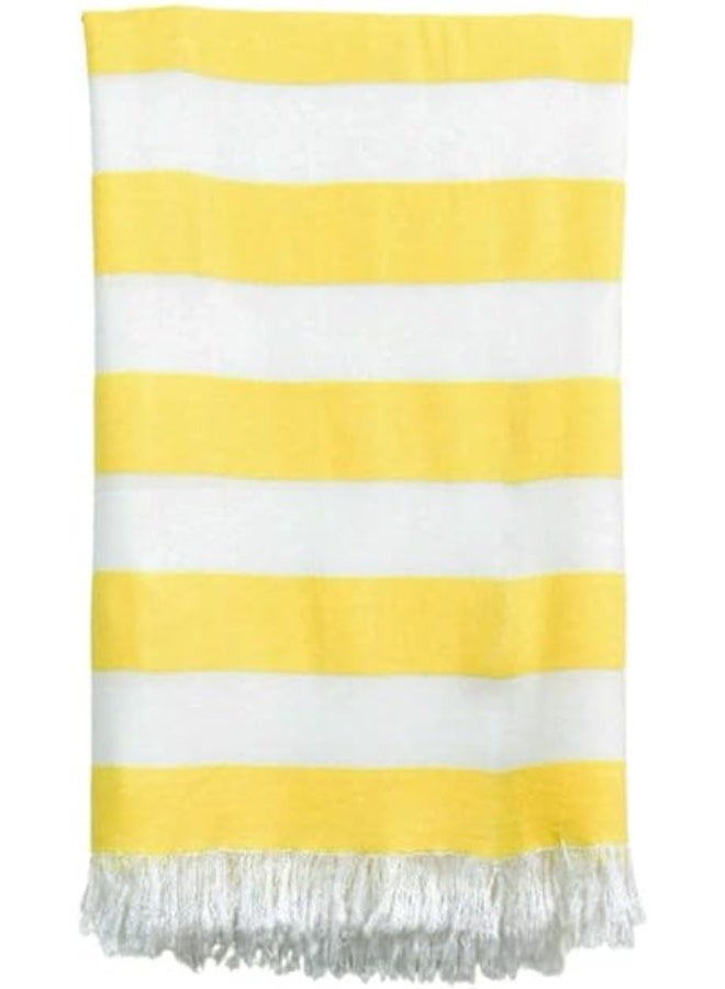 madake منشفة تركية للجنسين من ماداكي بامبو سوليوشنز فائقة النعومة، فائقة الامتصاص وسريعة الجفاف، مناسبة لليوجا والشاطئ والصالات الرياضية وحمامات السباحة والسفر | كبيرة جدًا ورقيقة وناعمة للبشرة والشعر | عبوة من قطعة واحدة (أصفر مشمس) - Image 2