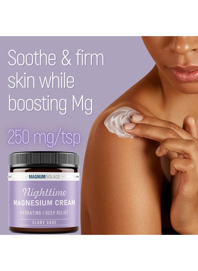 Magnum Solace Magnesium Lotion – Nighttime Magnesium Cream – Apply to Legs, Arms or Chest - Topical Magnesium Chloride – USA Made and Safe for Kids (Clary Sage) - Image 4