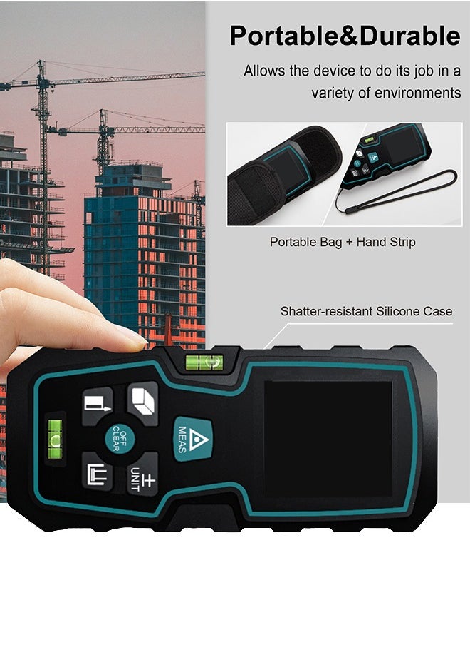 INKBIRD INKBIRD Laser Distance Meter 50M Laser Measure 10 Sets Data Storage M/in/Ft Unit Switch Backlit LCD Measure Distance Area and Volume Class 2M II Battery Included  - Image 5