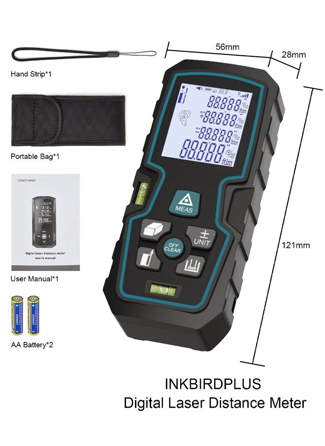 INKBIRD - INKBIRD Laser Distance Meter 50M Laser Measure 10 Sets Data Storage M/in/Ft Unit Switch Backlit LCD Measure Distance Area and Volume Class 2M II Battery Included - Image 1