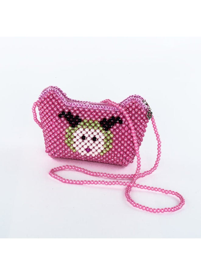 Yuanbao Pearl Bag Handmade Shoulder Crossbody Bag With Zipper Fashion Children's Bag Folk Crafts Wholesale-Color:88005-7 Animal Ingot Pearl Bag (long Belt)-green  - Image 3