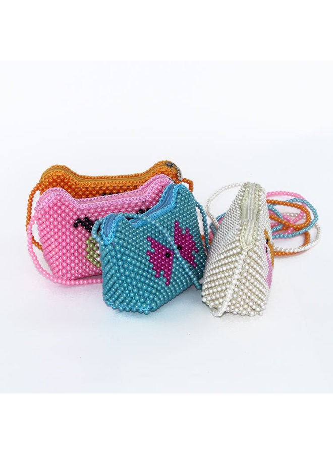 Yuanbao Pearl Bag Handmade Shoulder Crossbody Bag With Zipper Fashion Children's Bag Folk Crafts Wholesale-Color:88005-7 Animal Ingot Pearl Bag (long Belt)-green  - Image 2