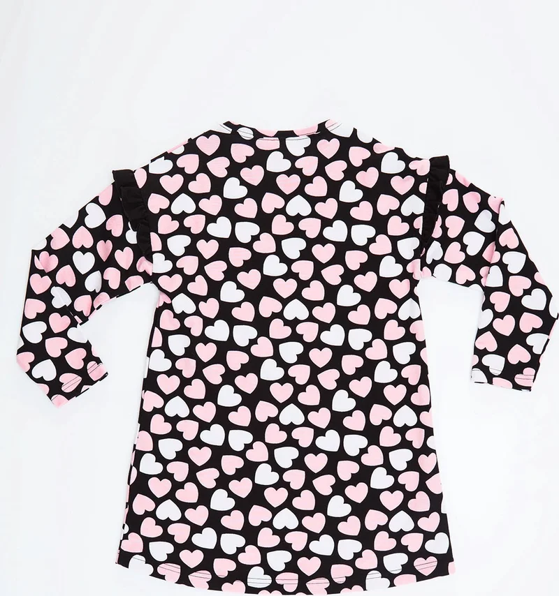 Denokids Heart Print Cat Dress