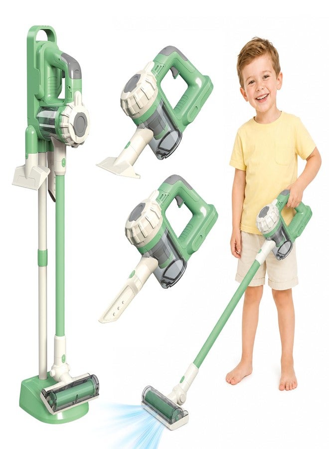 BAYMI 3-in-1 Kids Vacuum that Really Works - Toddler Vacuum Cleaner with Real Suction, Pretend Play Housekeeping & Cleaning Toy Set for Kids Ages 3+ (Green) - Image 1