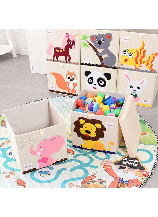 Generic - Lion Pattern Fabric Toy & Clothes Storage Bin for Kids, Large Household Storage Box - Image 1