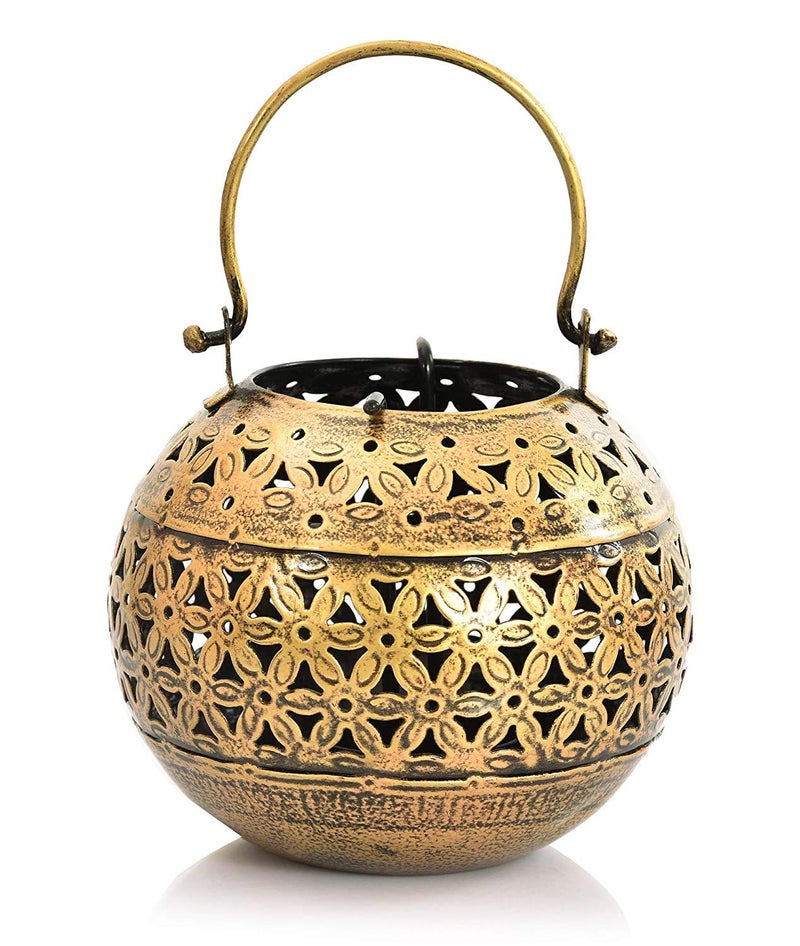 pranjals house Pranjals House Wrought Handi Diya Lantern Candle Holder for BirthdayDiwali DecorationTeaLight Candle Stand kit for HomeRoomBedroomBathroom and mandir Dcor - Image 3
