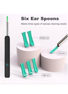 CIMIA Ear Wax Removal,Ear Cleaner with 1080P Camera,Smart Visual Earwax Cleaning Tool with 6 LED Lights,8 Pcs Ear Set,6 Ear Scoop Ear Tips Replacement,Ear Cleaner for iOS & Android White  - Image 4