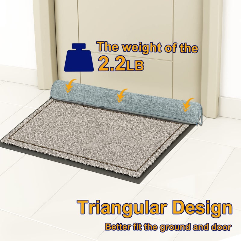 NABOWAN Weighted Door Draft Stopper - Triangular Gap Filler Blocks Bottom Up to 3â€, Under Door Draft Blocker Reduce Hot Cold Air Wind Noise for Easy Install, Save Energy, Home Room Essentials, 30â€Gray - Image 4