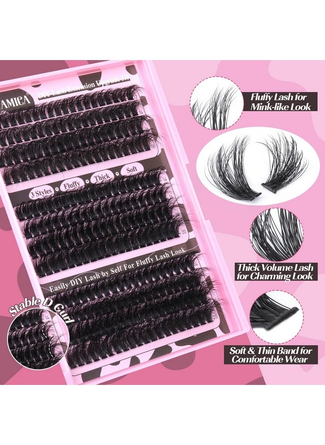 Eyelash Extension Kit Fluffy Thick Volume Lash Extension Kit 1420Mm D Curl Mink Lash Clusters 240Pcs Individual Lashes Kit With Bond And Seal And Lash Applicator Diy At Home For Beginner By Yawamica - pzsku/Z0ADD59BB78FA56B2C6BBZ/45/_/1720077717/032a63ac-d287-4b20-a7ff-5471fea7d6f5