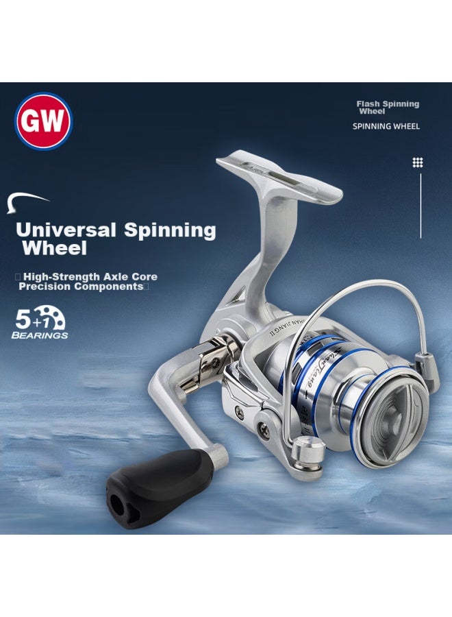 Gw 2000 Micro-shallow Line Cup Flashing Second Generation Spinning Reel, Fishing Reel Reel, Sliding Reel, Fishing Tackle - Image 1