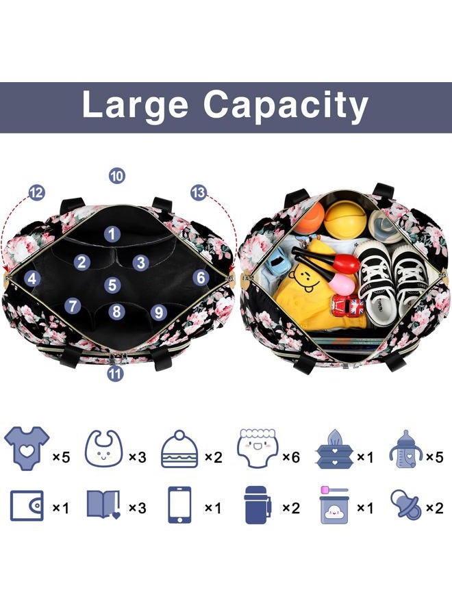 ITIEZY Diaper Bag Tote for Baby 7Pcs - Large Mommy Bag with Portable Changing Pad, Pacifier Case and Organizer Pouches, Multifunctional Hospital Bags for Labor and Delivery Travel Baby Bag for Boy Girl - Image 5
